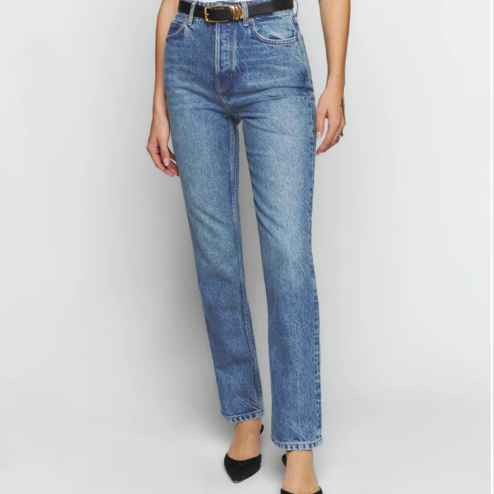 Reformation  Cynthia High Rise Straight Long Jeans - Size 29